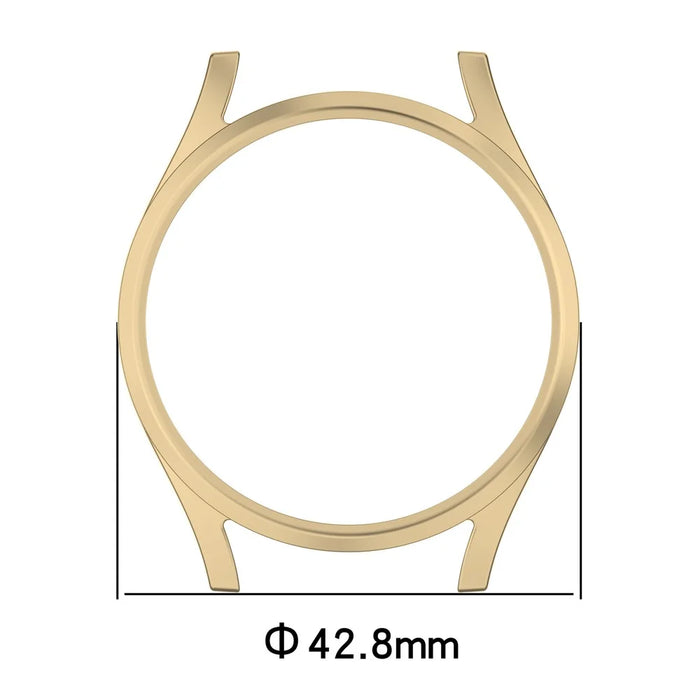For Samsung Galaxy Watch7 40mm PC Watch Case Half Wrap Watch Cover Protector - Champagne Gold - Black - 7