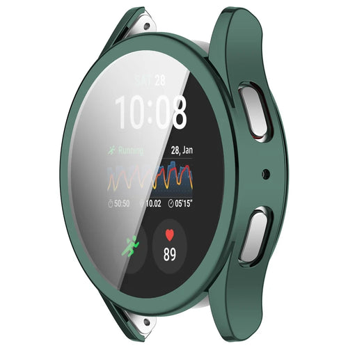 For Samsung Galaxy Watch7 44mm Electroplating TPU Watch Case TPU Full Coverage - Green - 1
