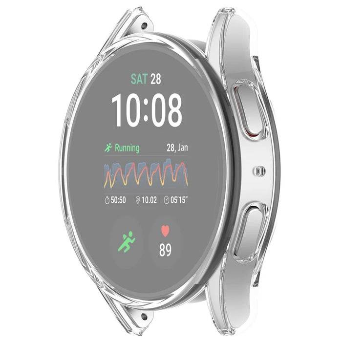 For Samsung Galaxy Watch7 40mm Clear Watch Case Half Wrap TPU Watch Cover Protector - 2