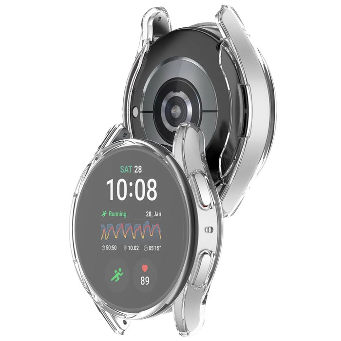 For Samsung Galaxy Watch7 40mm Clear Watch Case Half Wrap TPU Watch Cover Protector - 3