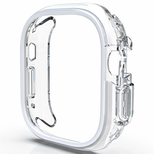 For Apple Watch Ultra 3 / Ultra 2 / Ultra 49mm Hollow-Out PC+TPU Protection Cover Watch Frame Case - White - 1