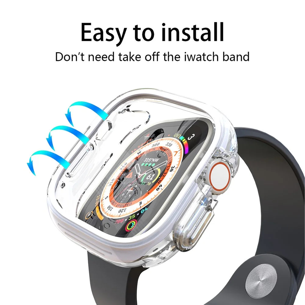 For Apple Watch Ultra 3 / Ultra 2 / Ultra 49mm Hollow-Out PC+TPU Protection Cover Watch Frame Case - White - 2