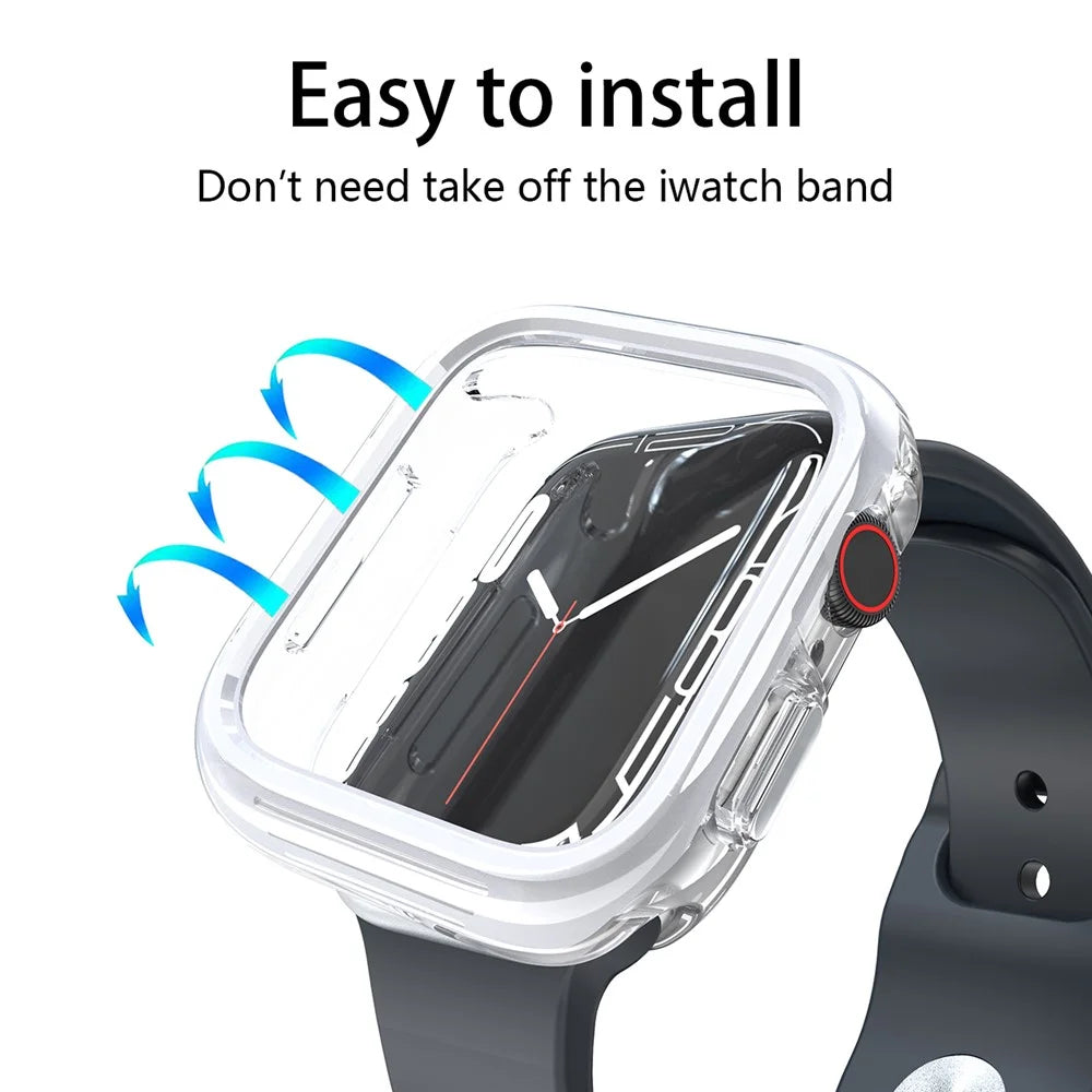 For Apple Watch 7 / 8 / 9 41mm Hollow-Out PC+TPU Protection Cover Watch Frame Case - White - 2