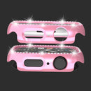 For Apple Watch Series SE3 / SE2 / SE1 /  6 / 5 / 4 44mm Rhinestone Decor Hollow Out Electroplating PC Watch Case - Pink - 6