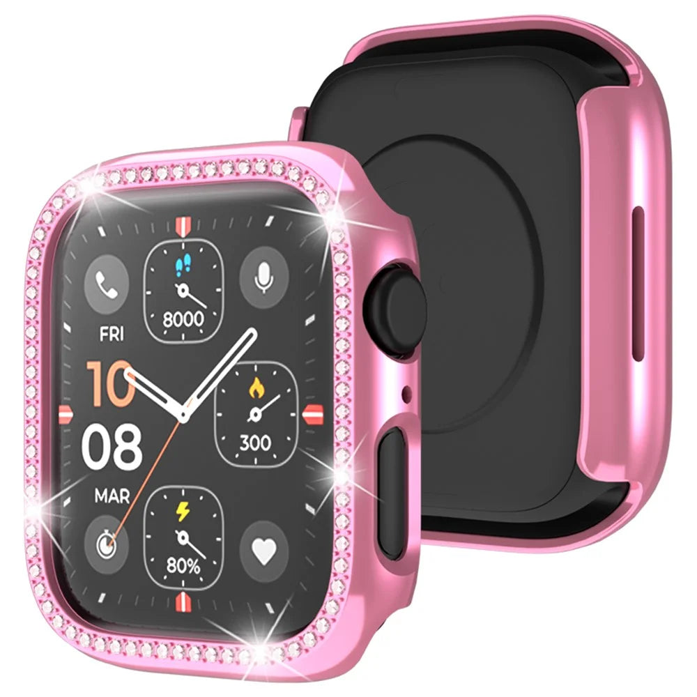 For Apple Watch Ultra 3 / Ultra 2 / Ultra 49mm Rhinestone Decor Hollow Out Electroplating PC Watch Case - Pink - 3
