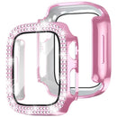 For Apple Watch Series SE3 / SE2 / SE1 /  6 / 5 / 4 44mm Rhinestone Decor Electroplating PC Watch Case with Tempered Glass Film - Pink - 2
