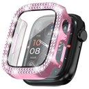 For Apple Watch Series SE3 / SE2 / SE1 /  6 / 5 / 4 40mm Rhinestone Decor Electroplating PC Watch Case with Tempered Glass Film - Pink - 1