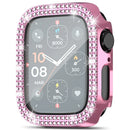 For Apple Watch Series SE3 / SE2 / SE1 /  6 / 5 / 4 40mm Rhinestone Decor Electroplating PC Watch Case with Tempered Glass Film - Pink - 3