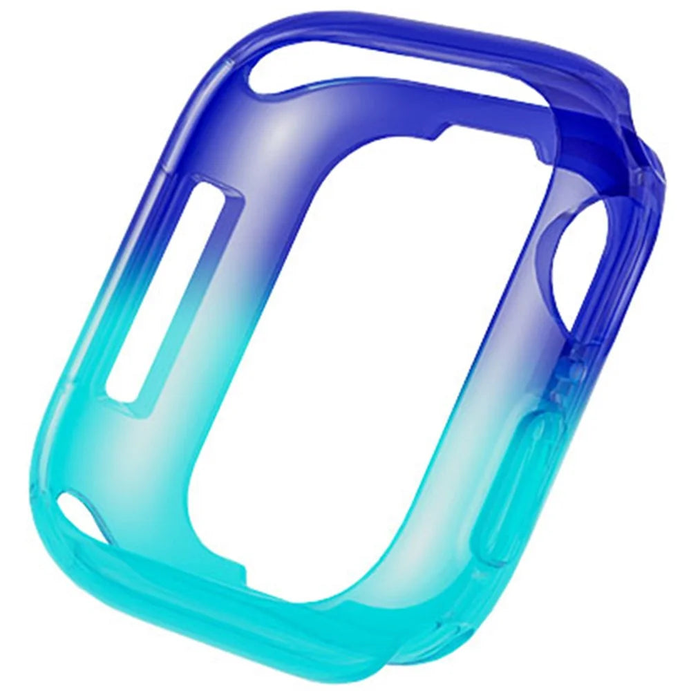 For Apple Watch Series SE3 / SE2 / SE1 /  6 / 5 / 4 40mm  /  7  /  8  /  9 41mm Dual Color Translucent Matte TPU Watch Case - Purple+Blue - 1