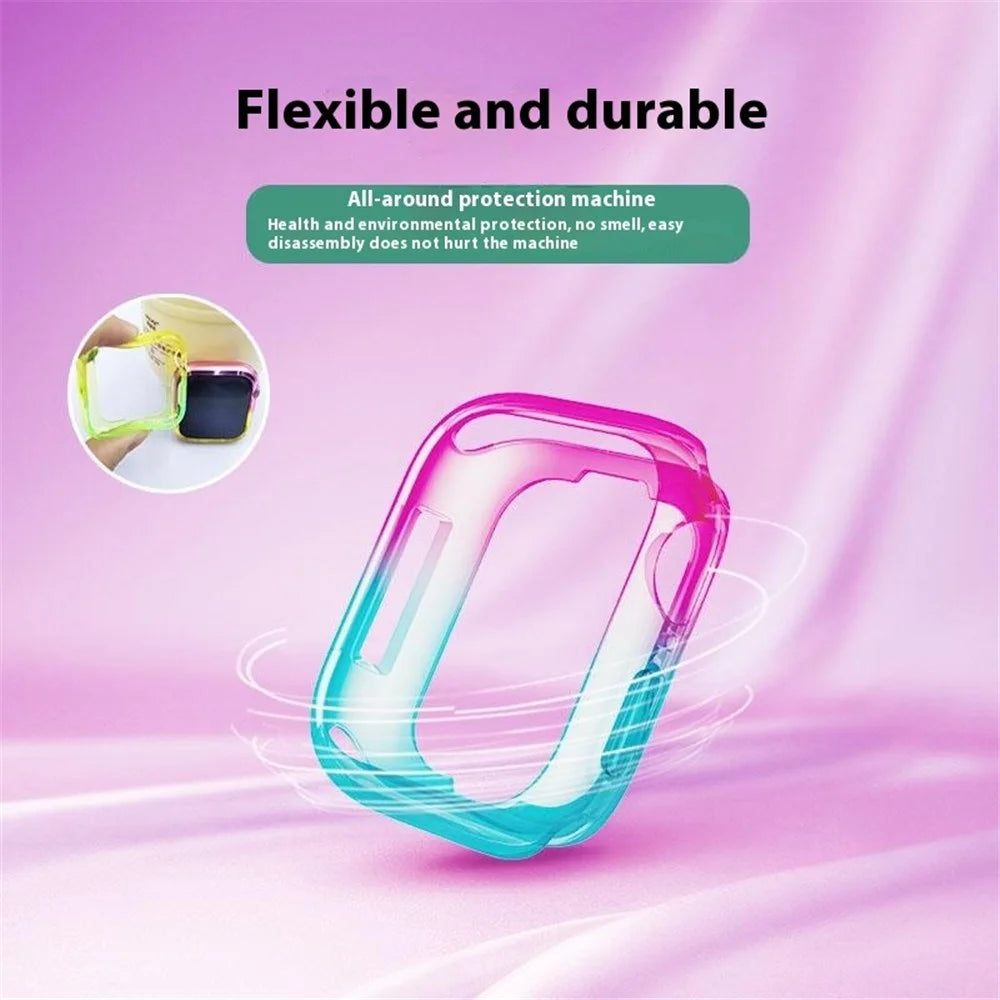 For Apple Watch Series SE3 / SE2 / SE1 /  6 / 5 / 4 40mm  /  7  /  8  /  9 41mm Dual Color Translucent Matte TPU Watch Case - Purple+Blue - 3