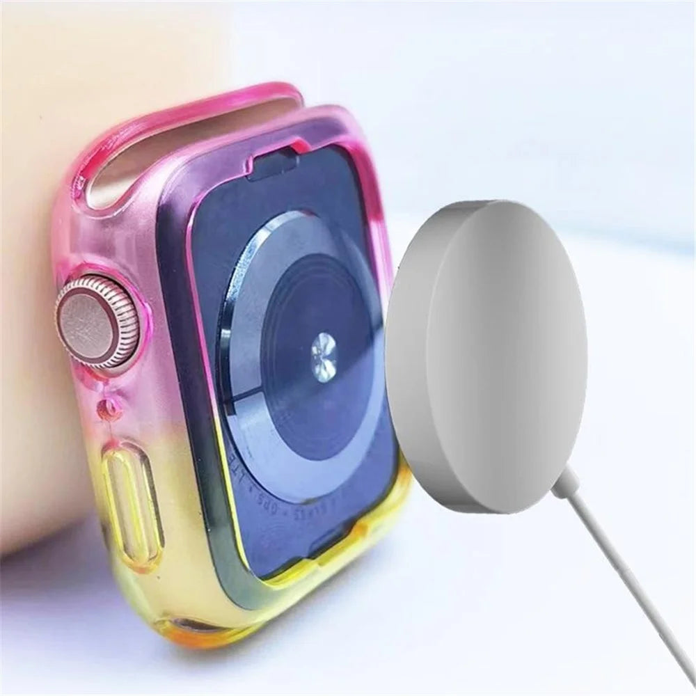 For Apple Watch Series SE3 / SE2 / SE1 /  6 / 5 / 4 40mm  /  7  /  8  /  9 41mm Dual Color Translucent Matte TPU Watch Case - Purple+Blue - 5