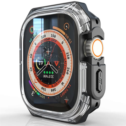 For Apple Watch Series SE3 / SE2 / SE1 /  6 / 5 / 4 44mm Watch Frame Case PC+TPU Protector - Black - 1