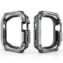 For Apple Watch Series SE3 / SE2 / SE1 /  6 / 5 / 4 44mm Watch Frame Case PC+TPU Protector - Black - 5
