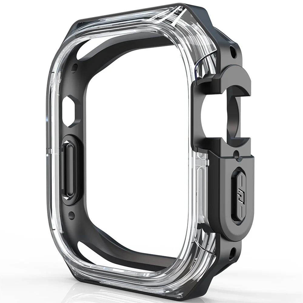 For Apple Watch Ultra 3 / Ultra 2 / Ultra 49mm Watch Frame Case PC+TPU Smartwatch Edge Protector - Black - 2