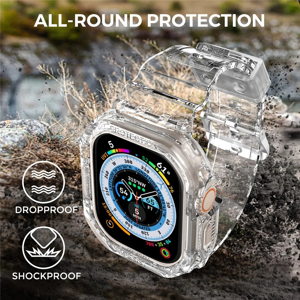 AHASTYLE WG103 For Apple Watch Ultra 49mm / Watch Ultra 2 49mm TPU Band with Case Replacement Sport Strap - 5