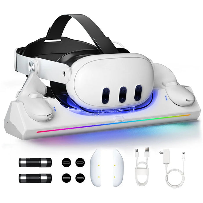 Q6-3 Charging Dock Station for Meta Quest 3 , 30W Fast Charging Stand with RGB Light - 1