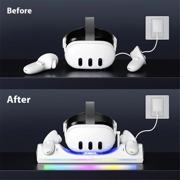 Q6-3 Charging Dock Station for Meta Quest 3 , 30W Fast Charging Stand with RGB Light - 2