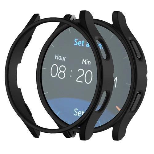For Samsung Galaxy Watch7 44mm Case Hollow Hard PC Watch Case Cover - Black - 1