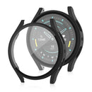 For Samsung Galaxy Watch7 44mm Matte Case with Tempered Glass Screen Film Hard PC Watch Cover - Black - 1