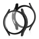 For Samsung Galaxy Watch7 44mm Matte Case with Tempered Glass Screen Film Hard PC Watch Cover - Black - 2