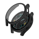 For Samsung Galaxy Watch7 44mm Matte Case with Tempered Glass Screen Film Hard PC Watch Cover - Black - 5