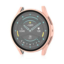 For Samsung Galaxy Watch7 40mm Matte Case Hard PC Watch Cover with Tempered Glass Screen Film - Pink - 4