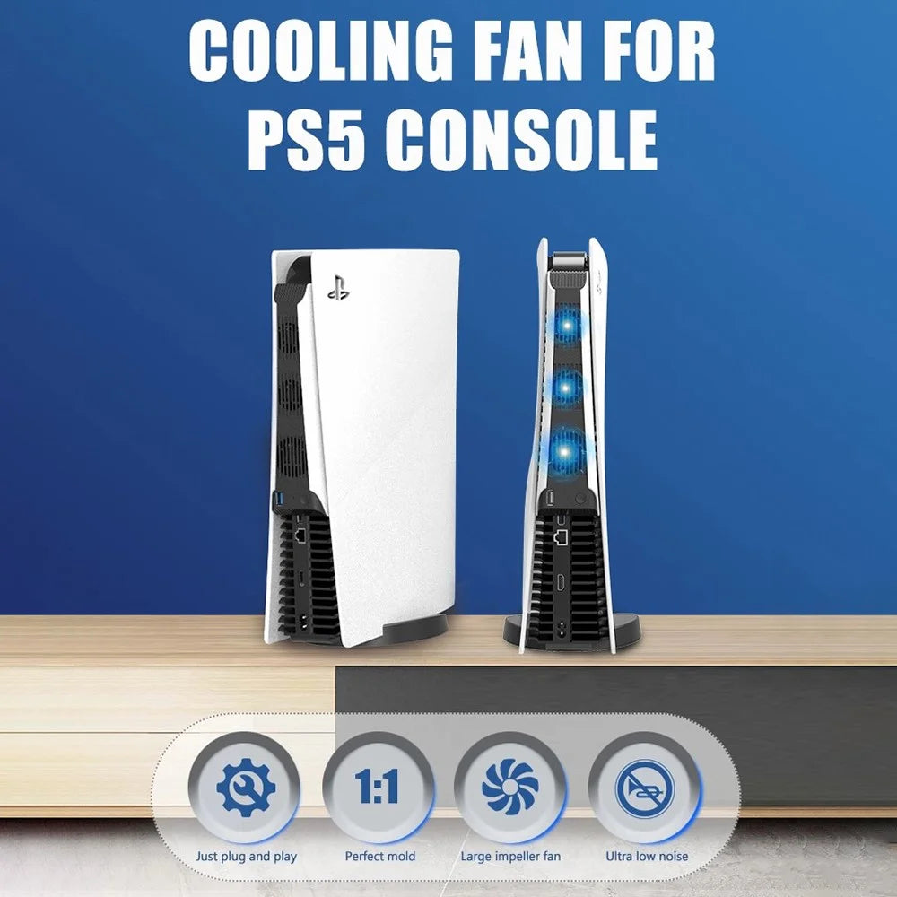 TOPWOLF HS-PS5028 For Sony Playstation 5 Game Console Cooling Fan Low Noise Heat Dissipation Fan Cooler - 3