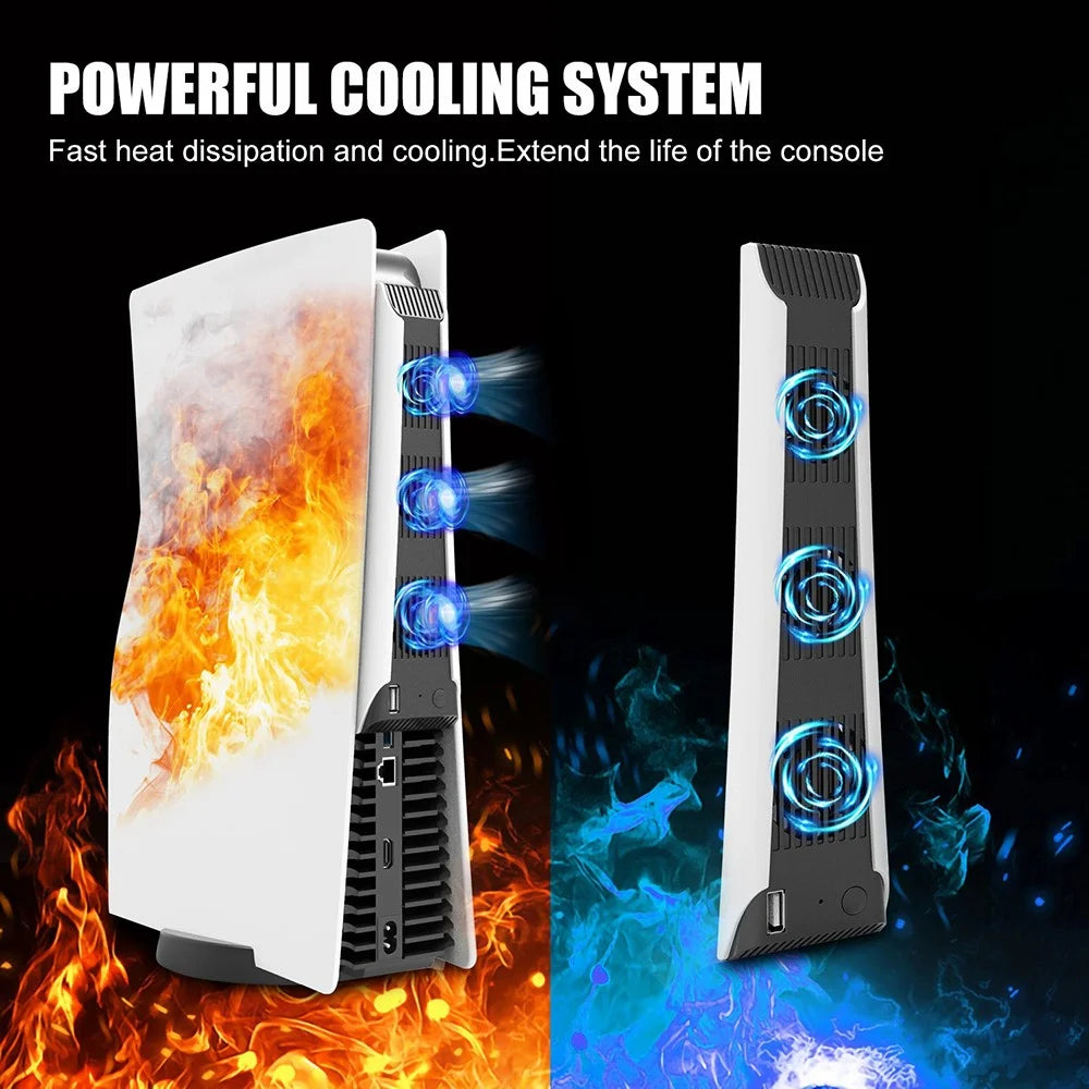 TOPWOLF HS-PS5028 For Sony Playstation 5 Game Console Cooling Fan Low Noise Heat Dissipation Fan Cooler - 7