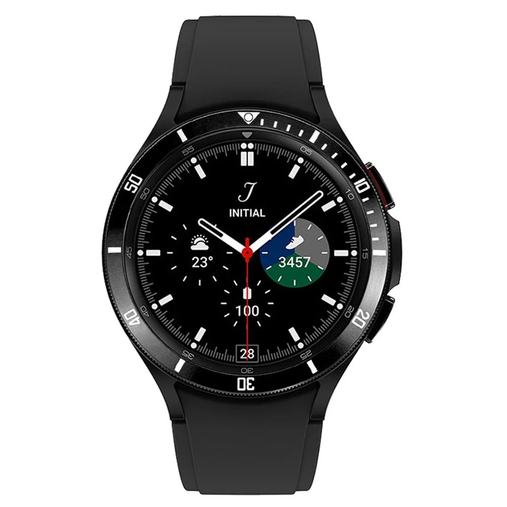 For Samsung Galaxy Watch7  /  Watch6  /  Watch5  /  Watch4  /  40mm Watch Bezel Ring Zinc Alloy Dial Bezel Adhesive Frame Ring Cover - Black - 4