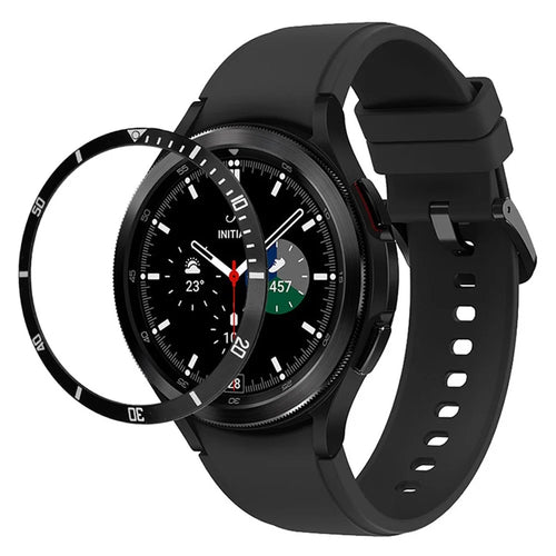 For Samsung Galaxy Watch7  /  Watch6  /  Watch5  /  Watch4  /  44mm Watch Bezel Ring Zinc Alloy Dial Bezel Adhesive Frame Ring Cover - 1
