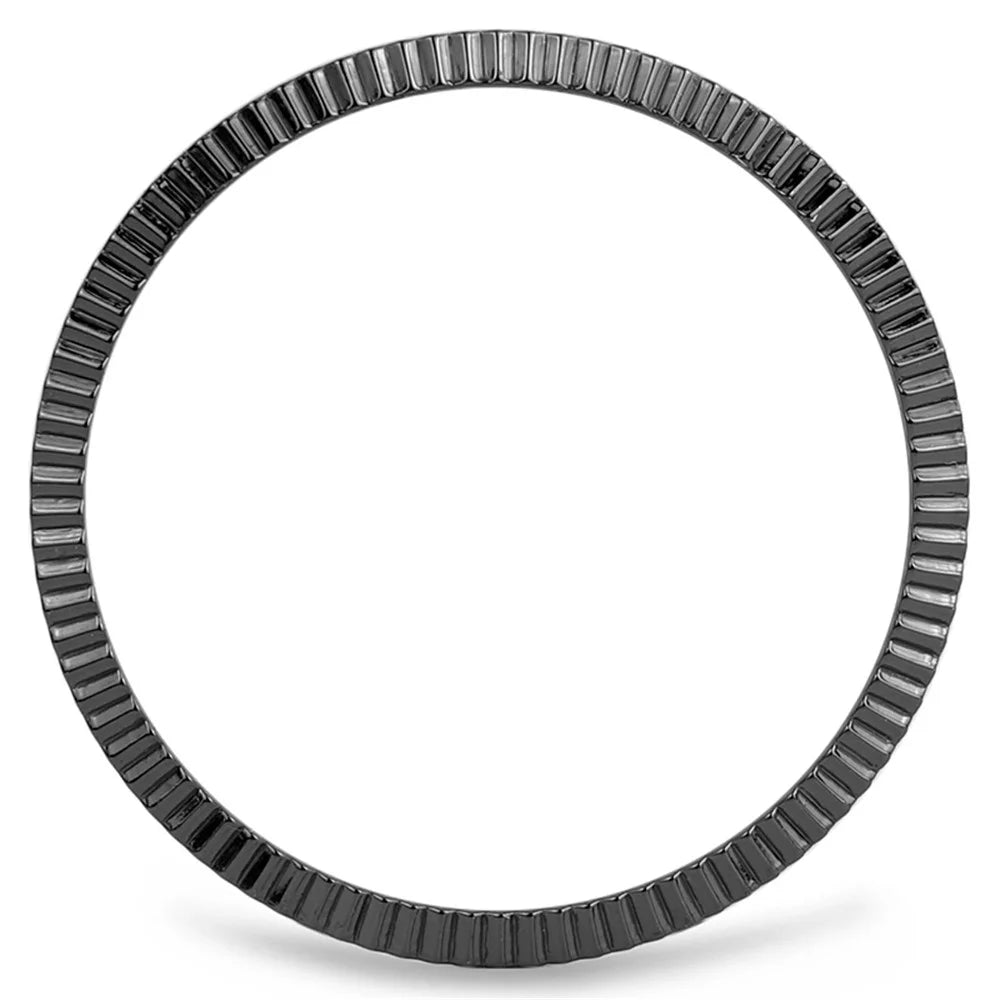 For Samsung Galaxy Watch6 Classic 43mm Bezel Ring Zinc Alloy Wave Pattern Bezel Adhesive Frame Cover - Black - 2