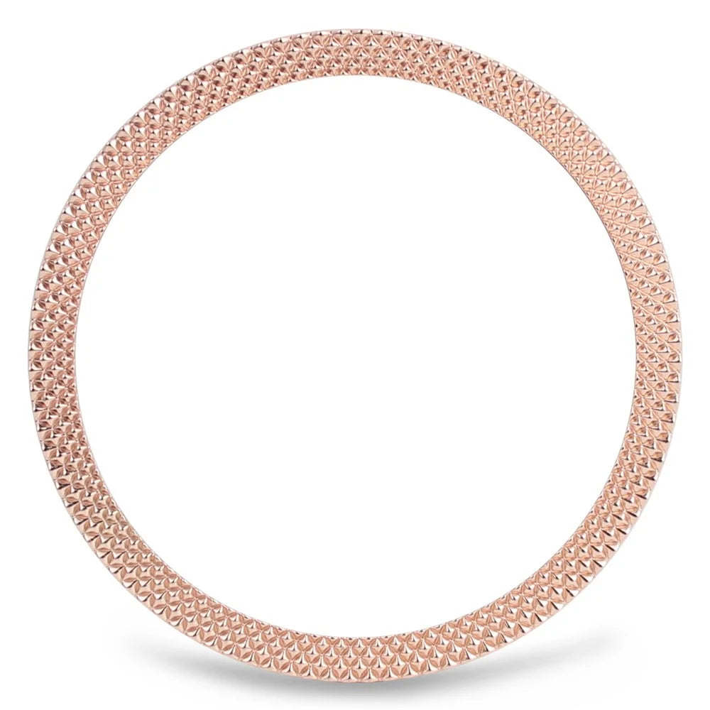For Samsung Galaxy Watch6 Classic 47mm Bezel Ring Zinc Alloy Rhombus Pattern Bezel Adhesive Frame Cover - Rose Gold - 2