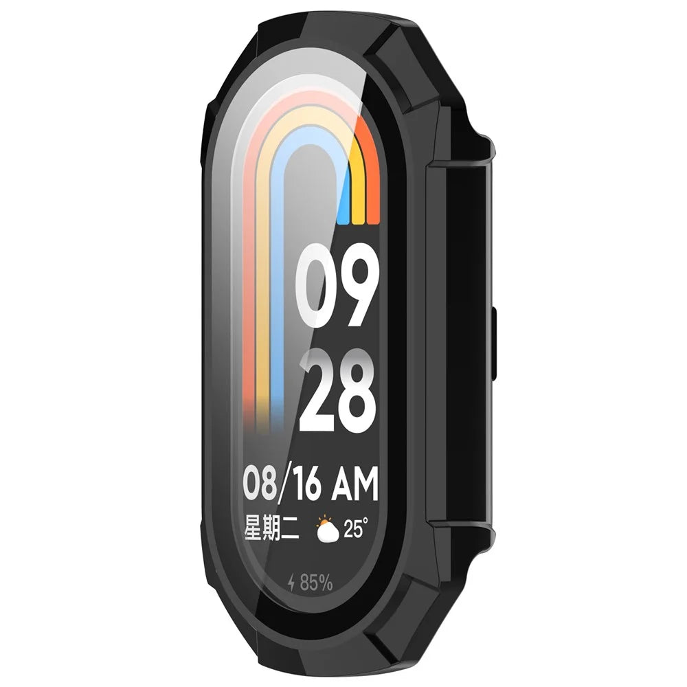 For Xiaomi Smart Band 9 NFC / Smart Band 9 Anti-Scratch Hard PC Watch Case with Tempered Glass Film - Black - 2