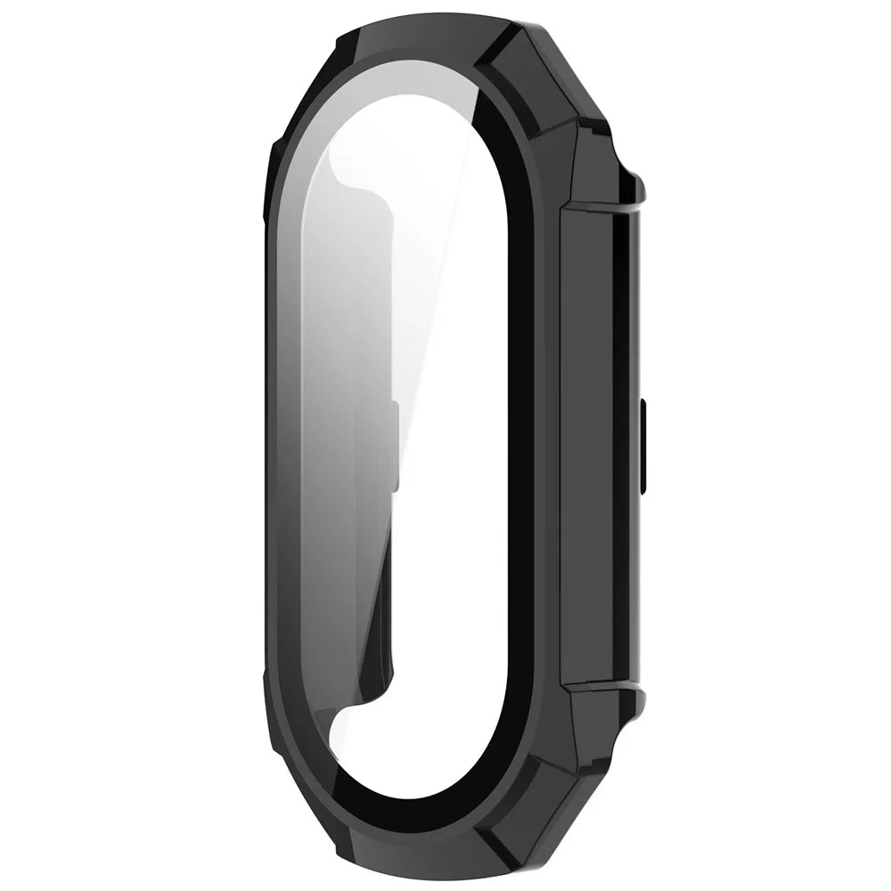 For Xiaomi Smart Band 9 NFC / Smart Band 9 Anti-Scratch Hard PC Watch Case with Tempered Glass Film - Black - 4