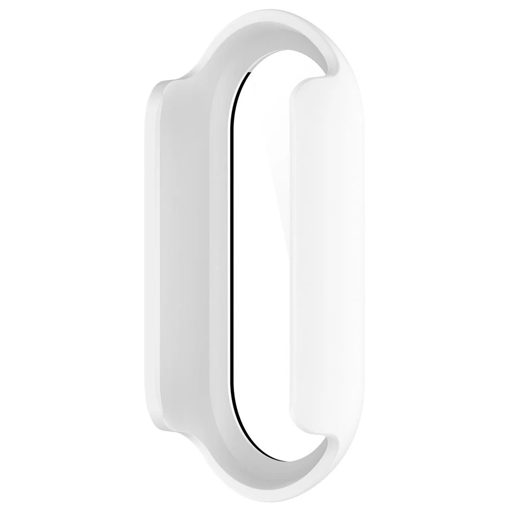 For Xiaomi Smart Band 9 / 9 NFC Glossy PC Cover Watch Frame Case with Tempered Glass Screen Film - White - 5