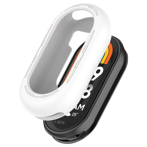For Xiaomi Smart Band 9 / 9 NFC Silicone Watch Case Anti-Collision Protection Frame - White - 1
