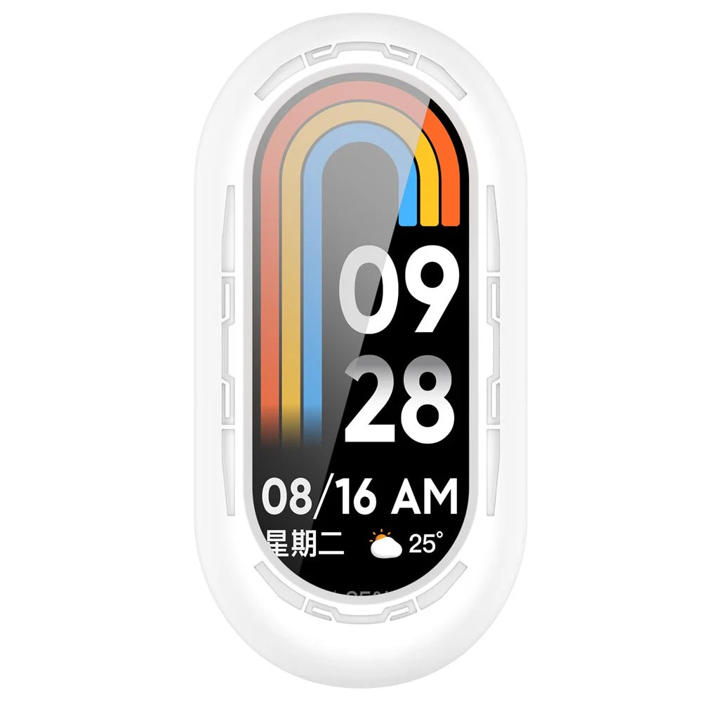 For Xiaomi Smart Band 9 / 9 NFC Silicone Watch Case Anti-Collision Protection Frame - White - 6