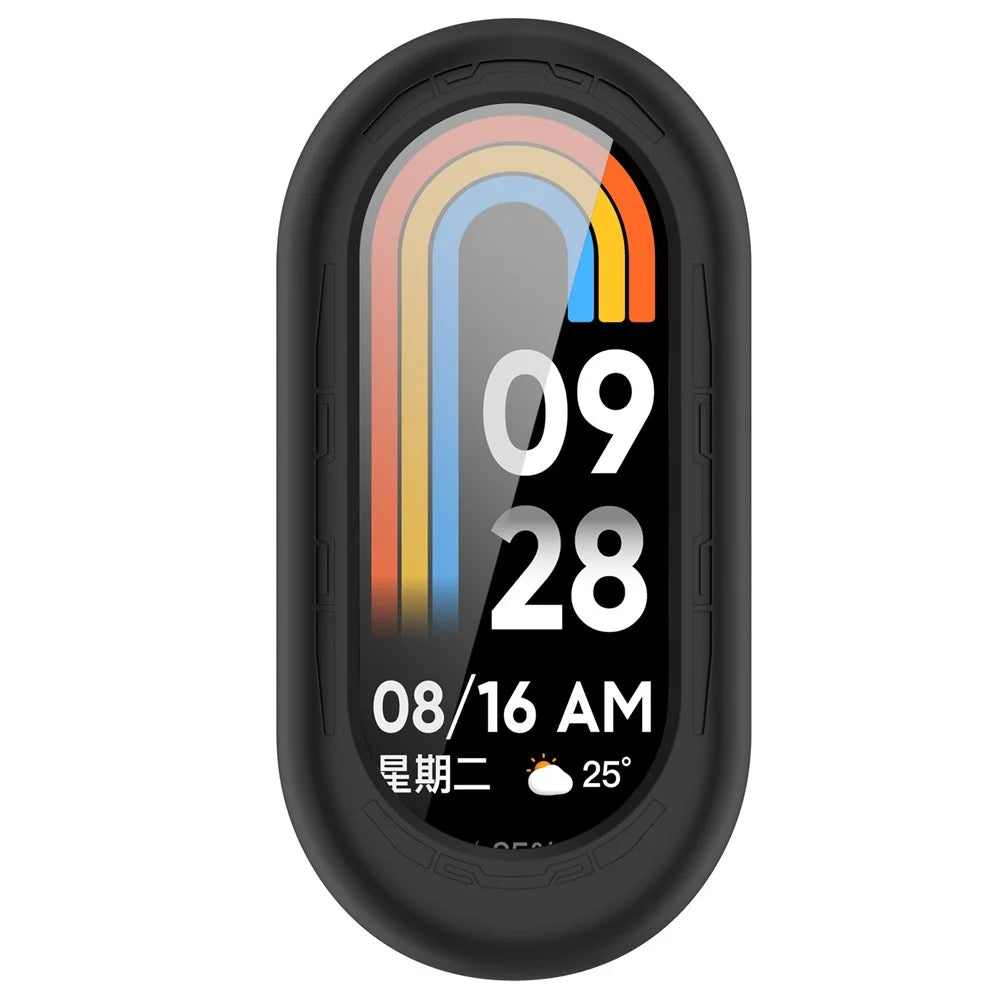 For Xiaomi Smart Band 10 / 10 NFC / 10 Ceramic / 9 / 9 NFC / 8 / 8 NFC / 8 Ceramic Silicone Cover Watch Frame Case Cover Edge Protector - Black - 4