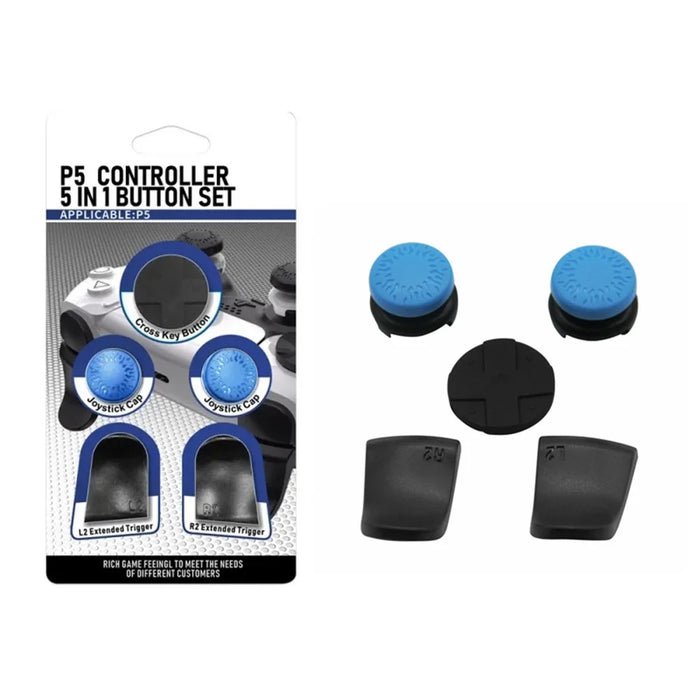 HONSON PS5309 For Sony PS5 / PS5 Slim Game Controller L2 R2 Button Extension Joystick Grip Riser Cap - Blue - 3