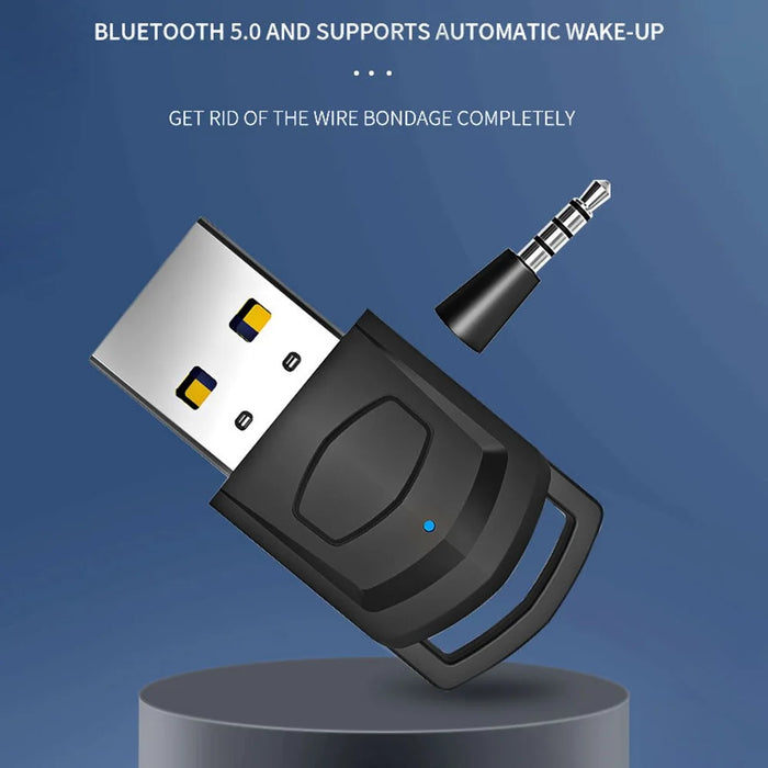 HONSON HS-PS5101 For Sony PS5 / PS4 / PC to Headphone Bluetooth-compatible USB 3.5mm Audio Transmitter Wireless Receiver - 4