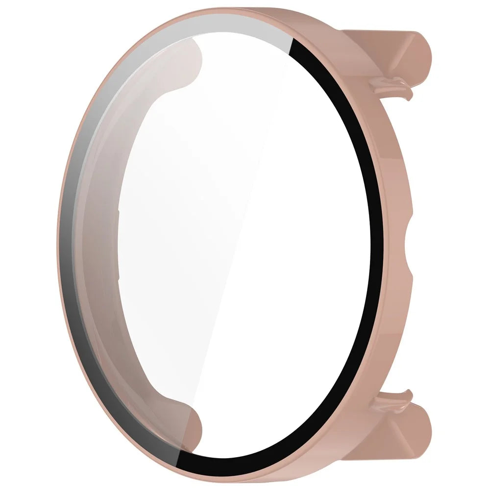 For Suunto Race S PC Cover Watch Frame Case with Tempered Glass Screen Film - Pink - 2