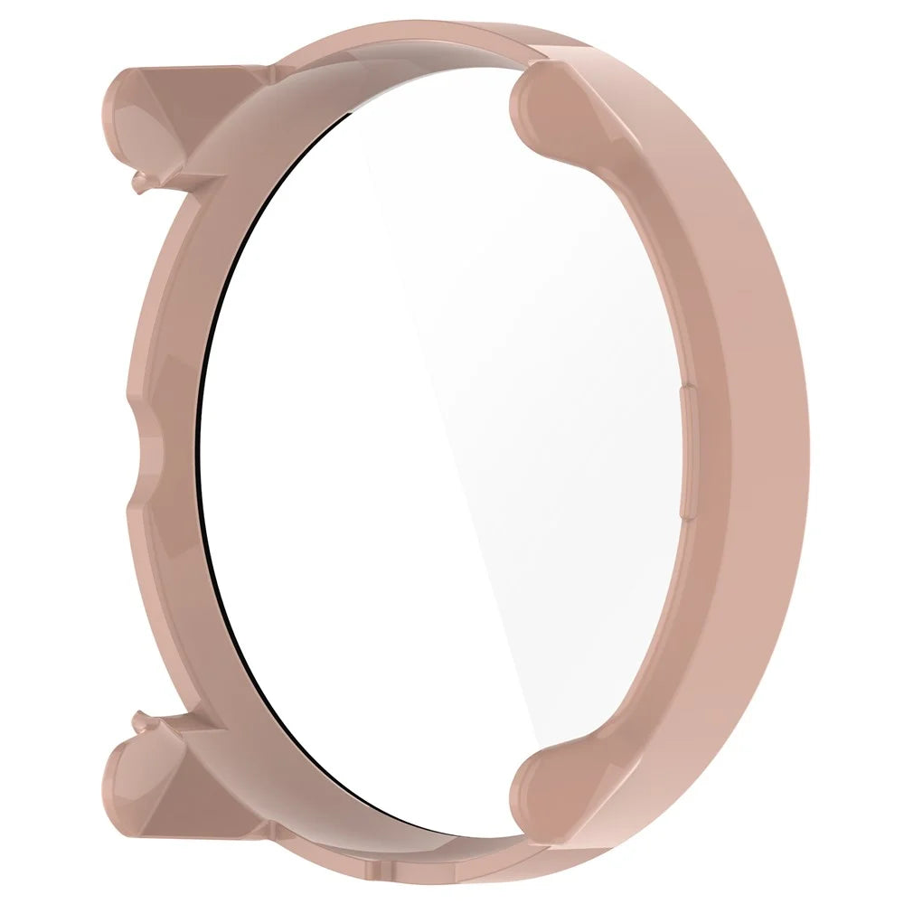 For Suunto Race S PC Cover Watch Frame Case with Tempered Glass Screen Film - Pink - 3