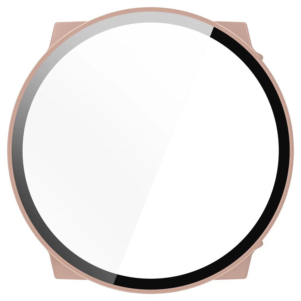 For Suunto Race S PC Cover Watch Frame Case with Tempered Glass Screen Film - Pink - 4