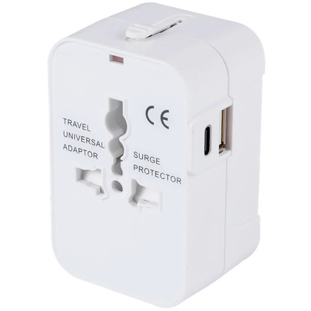 HH202-C Worldwide All in One Universal Travel Charger Adapter Wall Charge Plug with 1 USB+1 Type-C - 1