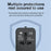 HHT202-2C 1xUSB+2x Type-C Charging Adapter Travel Universal Charger Converter - Black - 6
