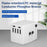 HH904 Worldwide Travel Charge Adapter Wall Plug Converter with 4 USB + 2 Type-C - Black - 4