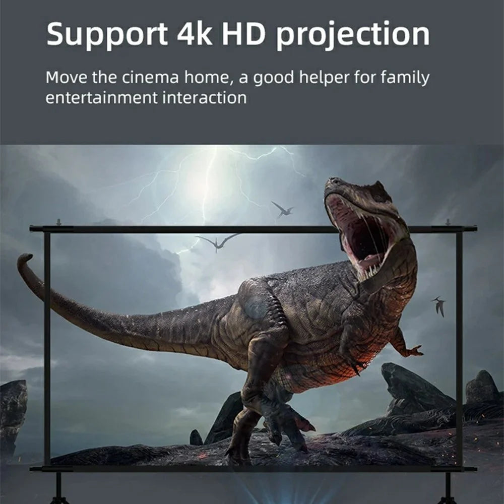 120 Inch Projector Screen 16:9 High Brightness Foldable White Grid Anti Light Curtain with Tripod Kit - 5