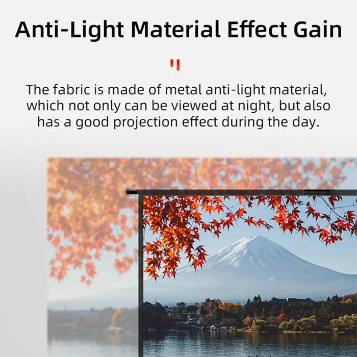 100 Inch Grey Projector Screen 16:9 Anti-Light Curtain HD 4K Projection Screen with Tripod - 6
