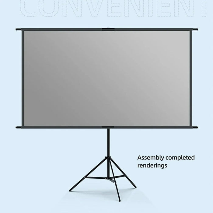 100 Inch Grey Projector Screen 16:9 Anti-Light Curtain HD 4K Projection Screen with Tripod - 7