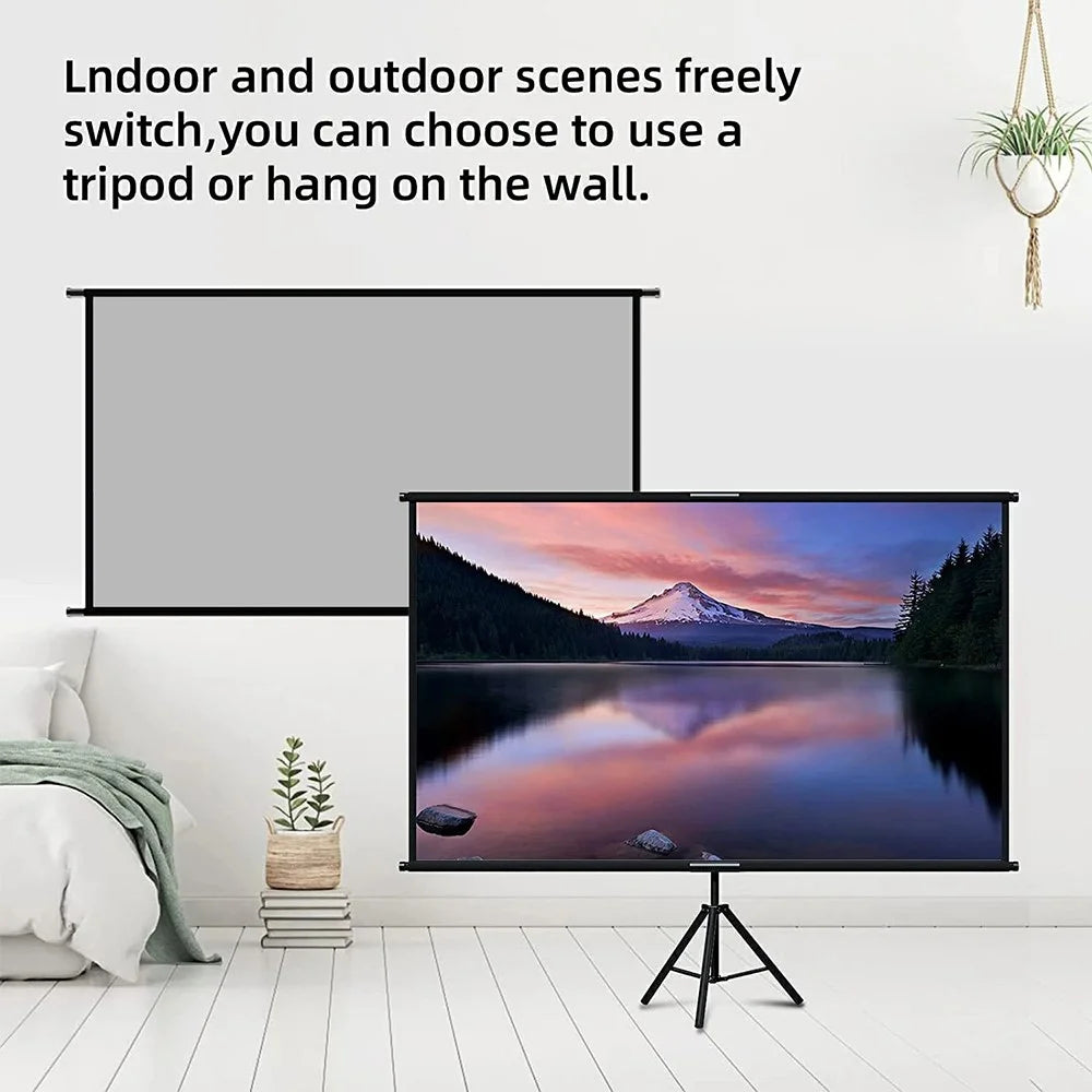 84 Inch Grey Projector Screen 16:9 Anti-Light Curtain HD 4K Projection Screen with Tripod - 4